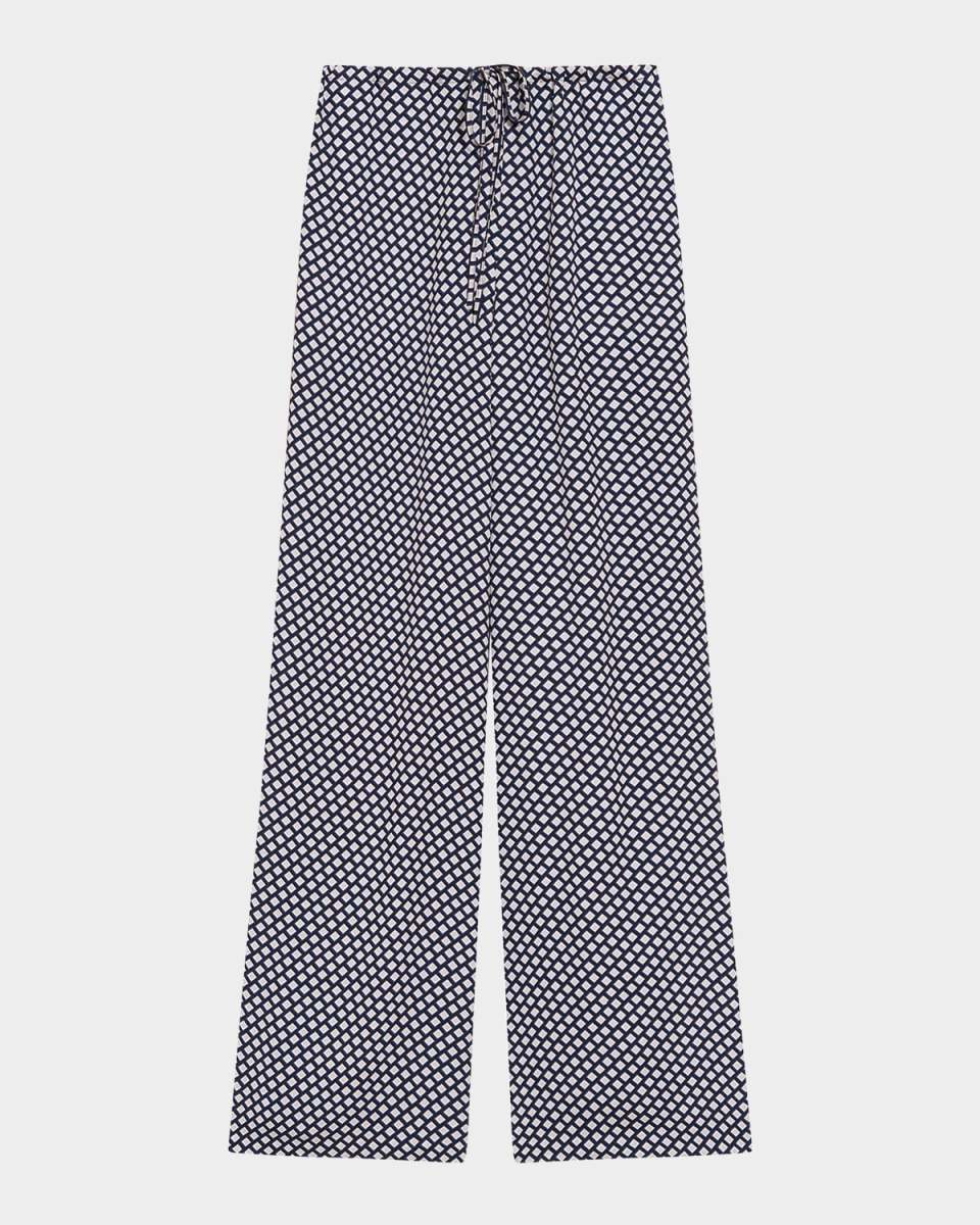 Geometric Drawstring Pull-On Pants
